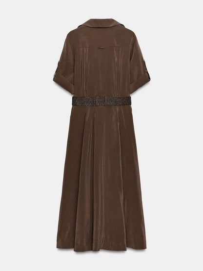 FLOWING SHIRT DRESS WITH BELT
