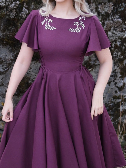 Ivy Midi Dress - Wine