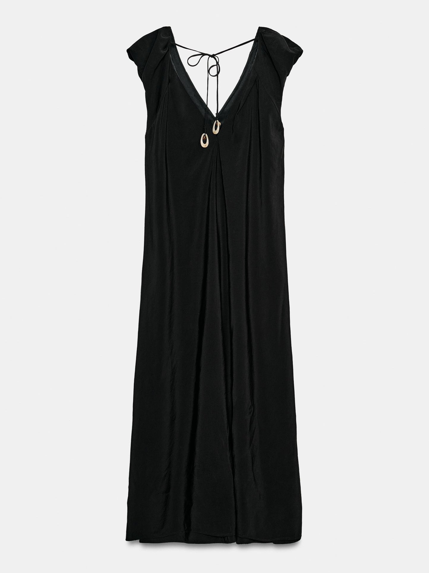 LONG DRESS WITH PUFF SLEEVES