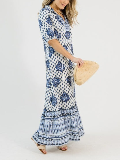 Printed Tassel Maxi Dress