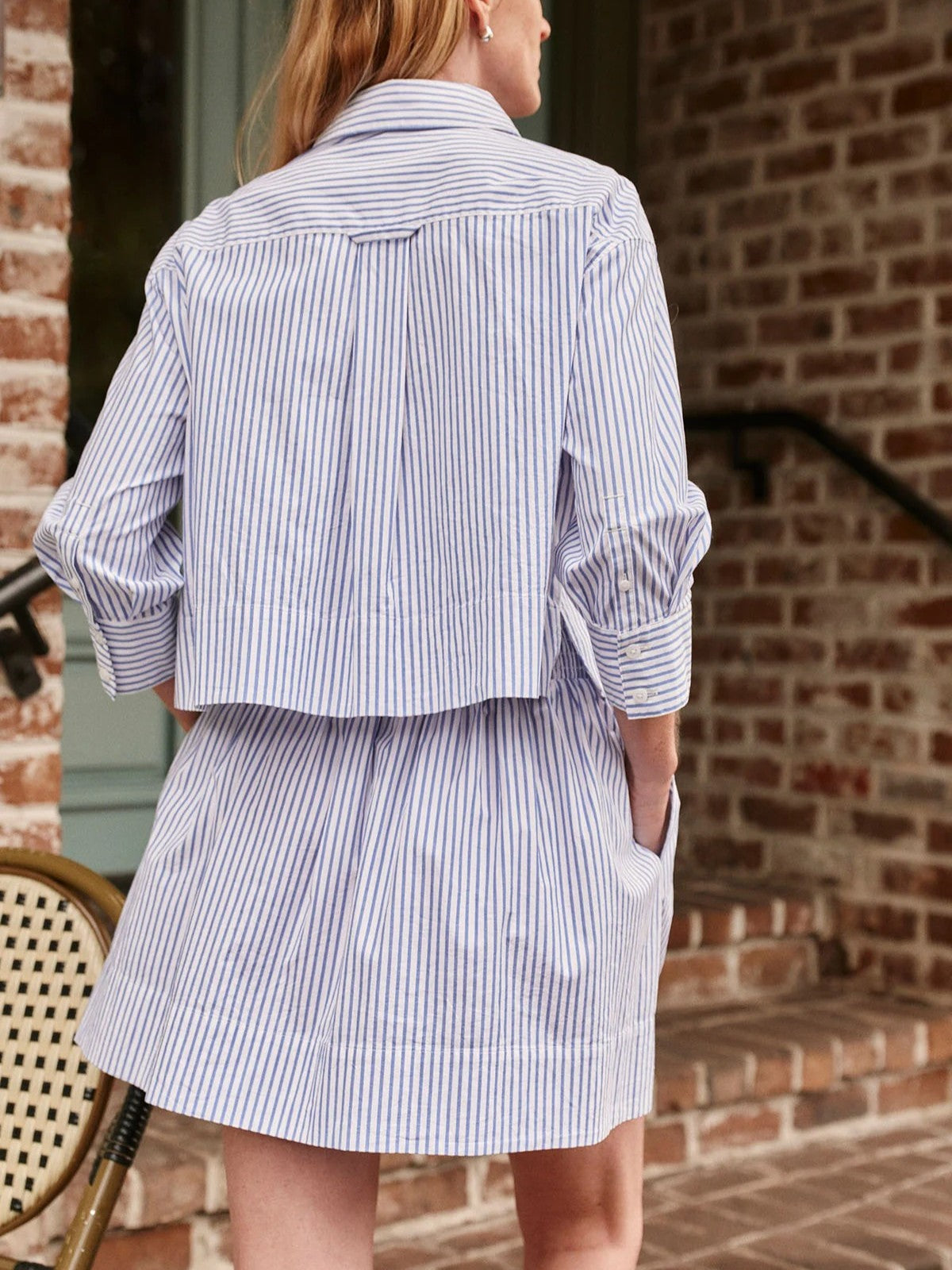 Switch Skirt Set in Diver Blue Bengal Stripe