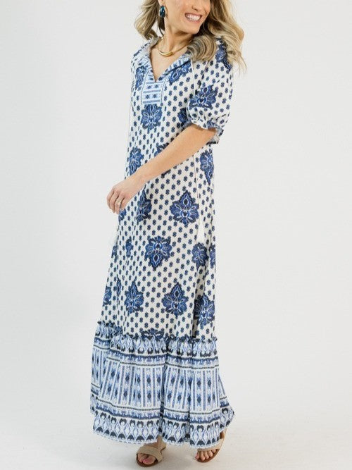 Printed Tassel Maxi Dress