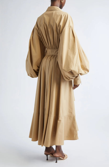 Long Sleeve Cotton Poplin Shirtdress