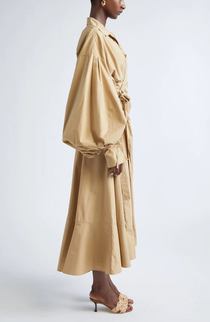 Long Sleeve Cotton Poplin Shirtdress