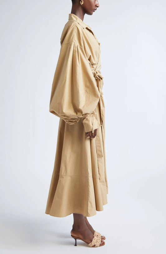 Long Sleeve Cotton Poplin Shirtdress