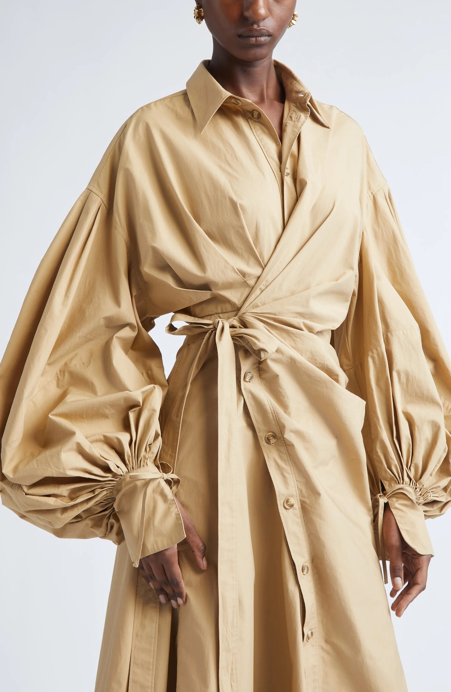 Long Sleeve Cotton Poplin Shirtdress