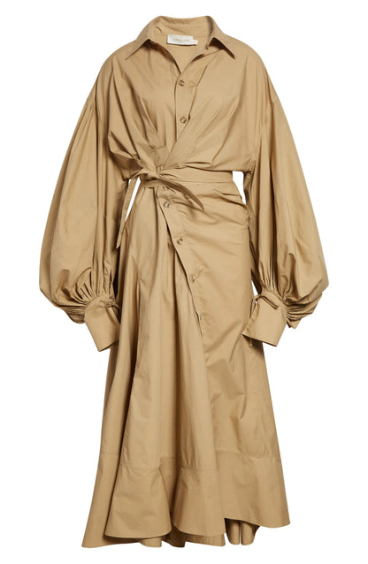 Long Sleeve Cotton Poplin Shirtdress