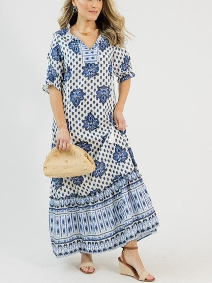 Printed Tassel Maxi Dress