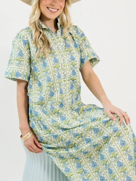 Elaine Floral Maxi, Blue