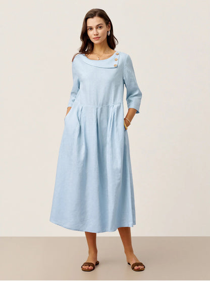 Crescent Neck Midi Dress