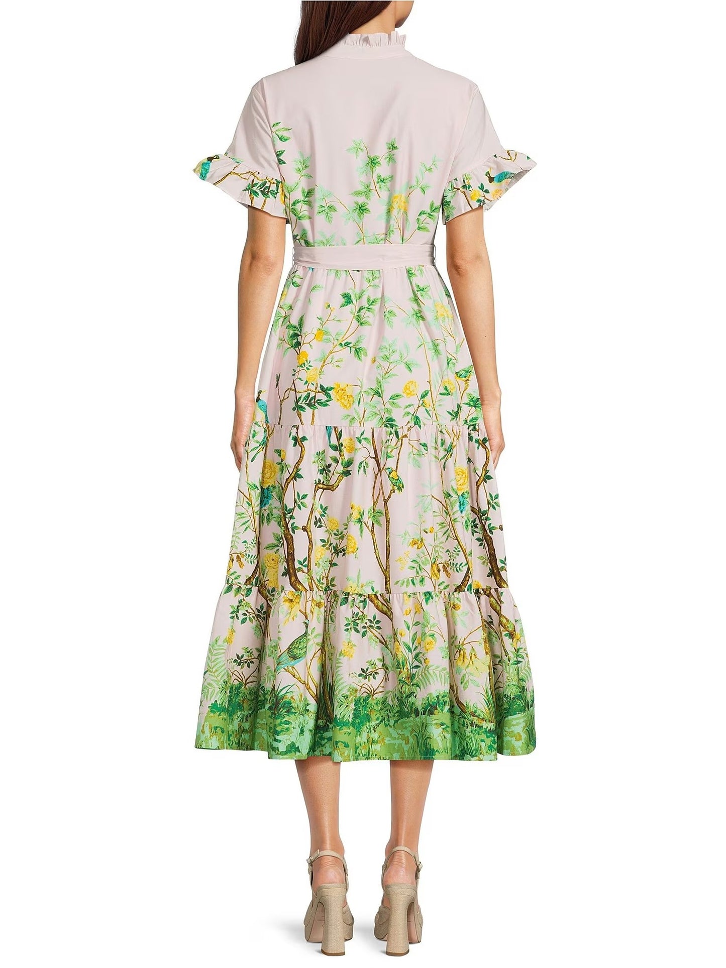 Luna Midi Button Front Tie Waist Dress