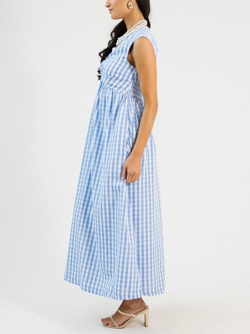 Gingham Twist Maxi Dress