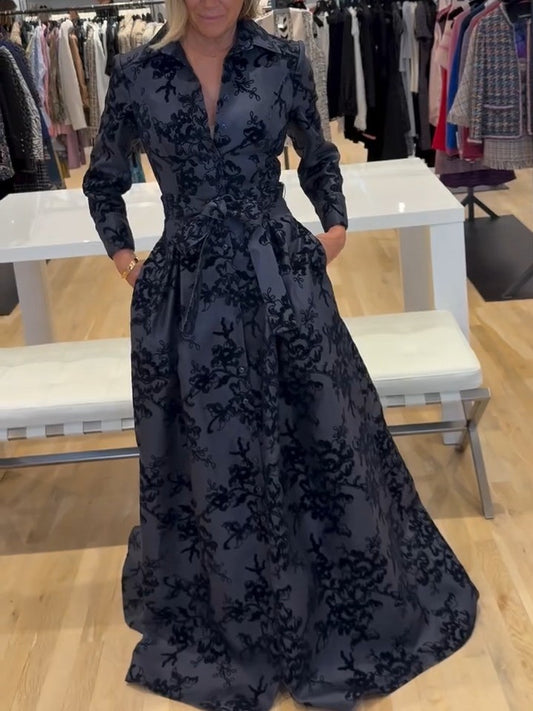 Charcoal Floral Dress