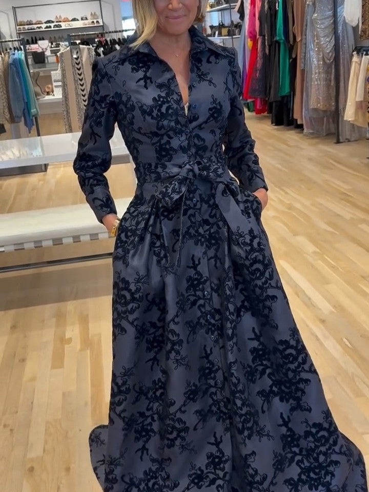 Charcoal Floral Dress