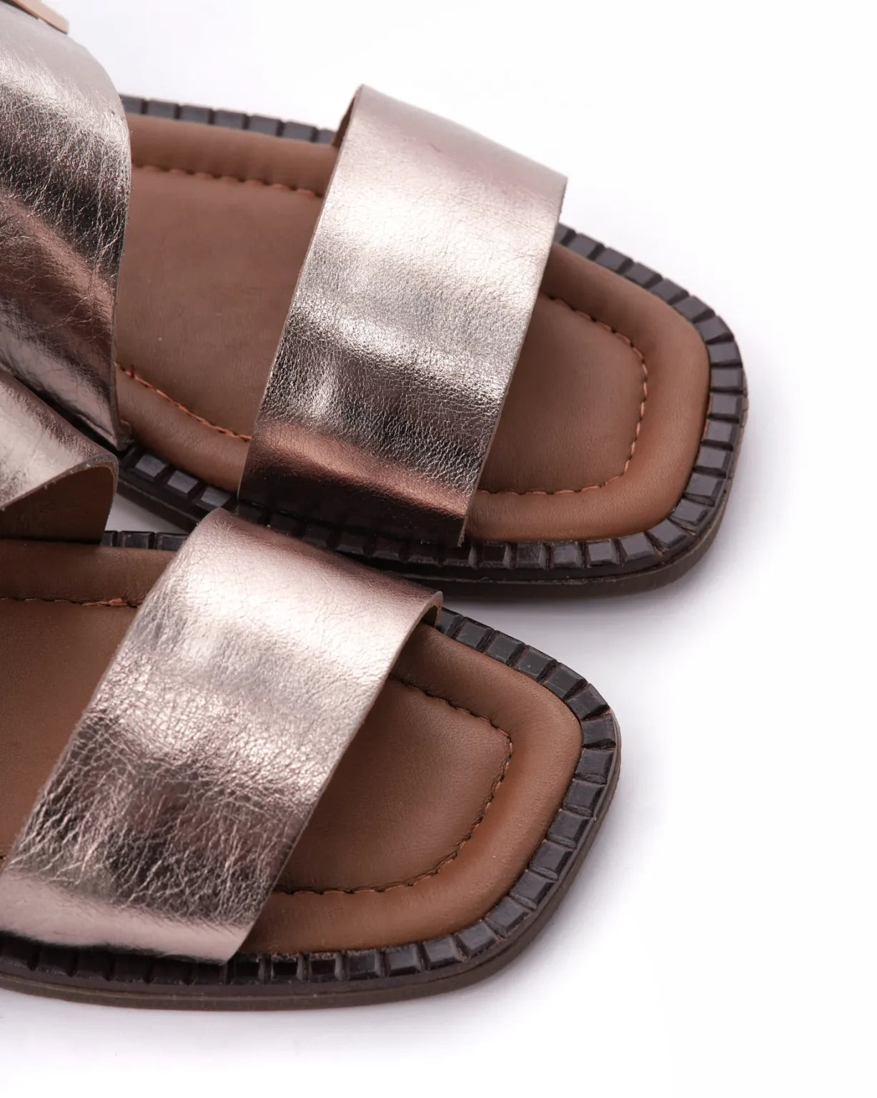 Women's Metallic Gold Leather Slingback Sandals